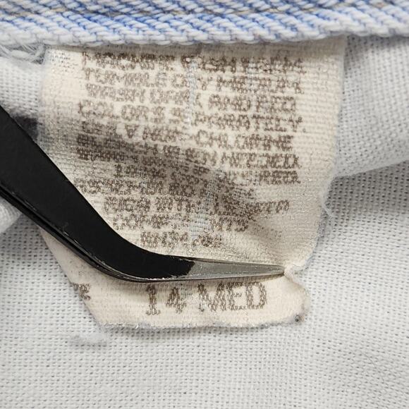 Vintage 90s Riders Shorts Womens 14 Blue Light Wash High Rise Cuffed Jorts Mom - Picture 6 of 12